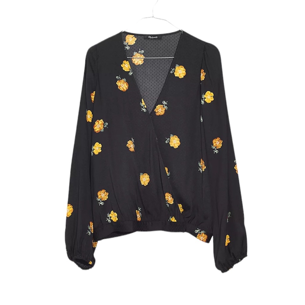 Madewell Bubble-Sleeve Wrap Top in Floating Florets - Picture 4 of 5
